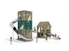 Outdoor Large Wooden Playground With Stainless Slide
