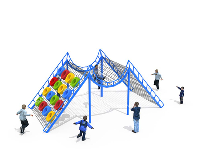 Outdoor Theme Park Playground Equipment With Net Climbing 
