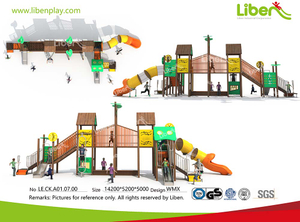 Used Children Commercial Playground Equipment With Plastic Slides