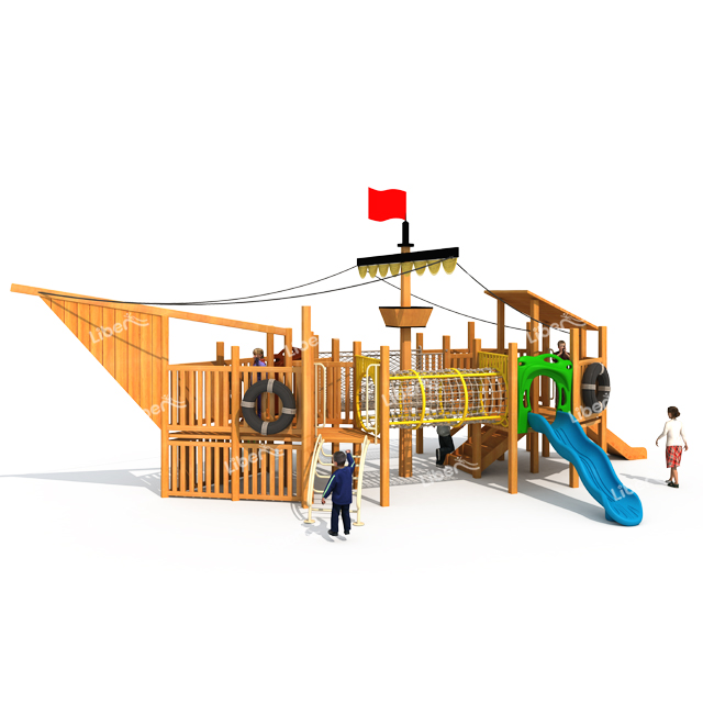 childrens wooden pirate ship climbing frame
